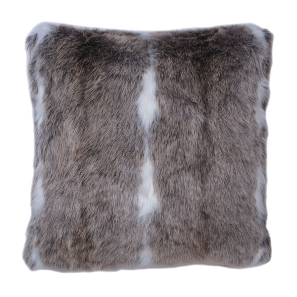 Gray fuzzy throw store pillows